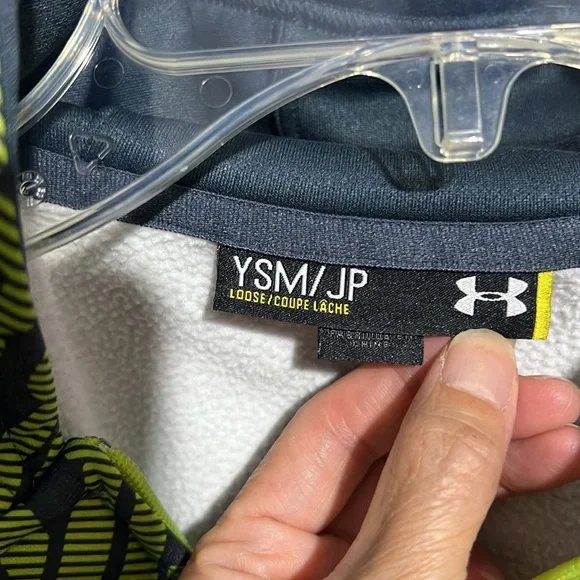 Under Armour Youth Snall Green Grey Gull Zip Hoodie - Picture 2 of 4